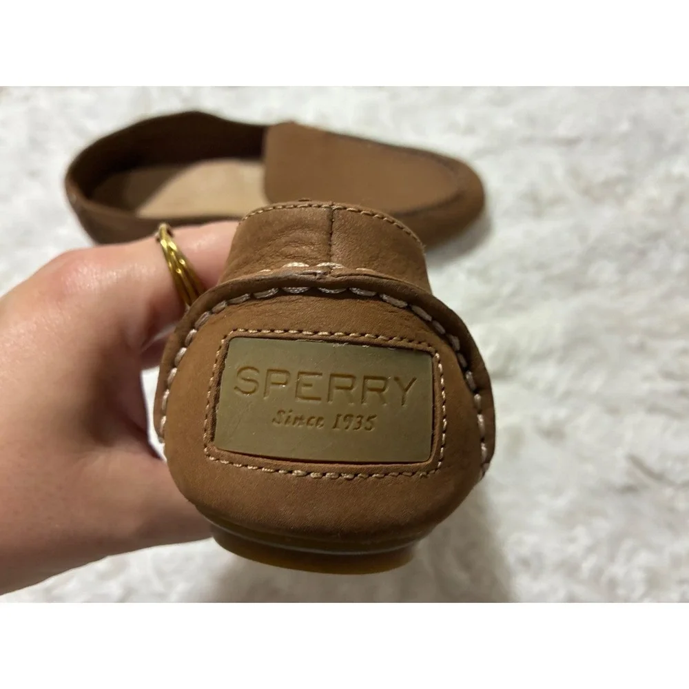 Sperry Top-Sider Womens Tan Leather Driving Moccasins Loafers Size 9M NWOB $110